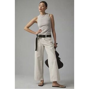 Anthropologie Maeve Pleated Wide-Leg Chino Pants size 14